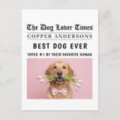 Personalized “Best Dog Ever” Dog Newspaper ポストカード (正面)