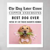 Personalized “Best Dog Ever” Newspaper ポスター (正面)