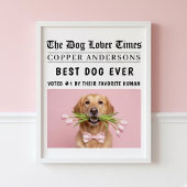 Personalized “Best Dog Ever” Newspaper ポスター