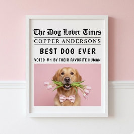 Personalized “Best Dog Ever” Newspaper ポスター