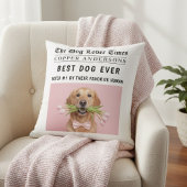 Personalized “Best Dog Ever” Newspaper Photo  クッション