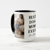 Personalized Best Dog Mom 2 Photo | Mother’s Day マグカップ (正面左)