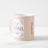 Personalized Best Grandma Ever コーヒーマグカップ (正面左)