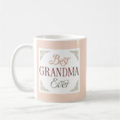 Personalized Best Grandma Ever コーヒーマグカップ (左)