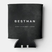 Personalized Best Man Black Custom Name, Date & L 缶クーラー (正面)