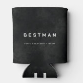 Personalized Best Man Black Custom Name, Date & L 缶クーラー (裏面)