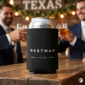 Personalized Best Man Black Custom Name, Date & L 缶クーラー
