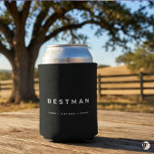 Personalized Best Man Black Custom Name, Date & L 缶クーラー