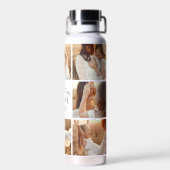 Personalized Best Mom Ever 8-Photo Collage Elegant ウォーターボトル (背面)