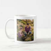 Personalized Best Mom Ever Floral Garden Photo コーヒーマグカップ (左)