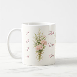 Personalized Best Mom Ever Floral Mother's Day コーヒーマグカップ