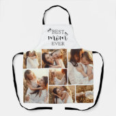 Personalized Best Mom Ever Script & Photo Collage エプロン (正面)