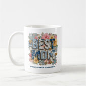 Personalized Best Mom Floral Patchwork Mothers Day コーヒーマグカップ (左)