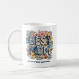 Personalized Best Mom Floral Patchwork Mothers Day コーヒーマグカップ