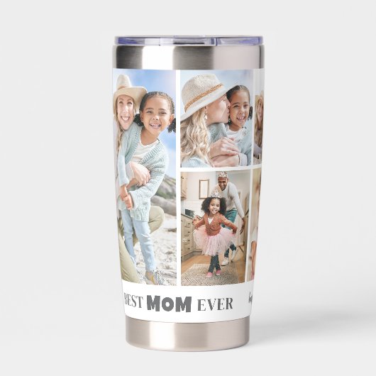 Personalized Best Mom Photo Collage Mother 保温保冷タンブラー (正面)