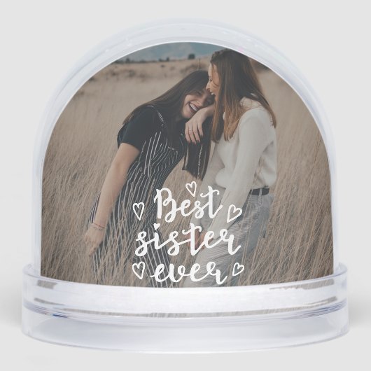 Personalized Best Sister Ever Modern Script Photo (正面)