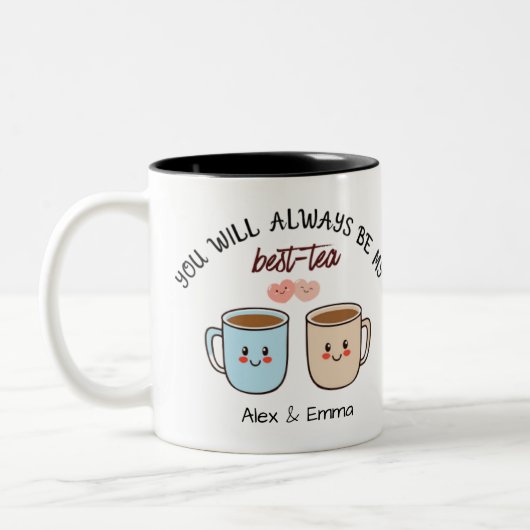 Personalized Best-Tea Couple   ツートーンマグカップ (左)