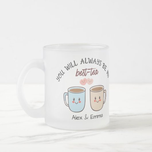 Personalized Best-Tea Couple   フロストグラスマグカップ (左)