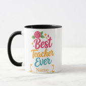 Personalized Best Teacher Ever Name Mug マグカップ (左)