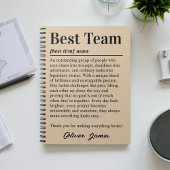Personalized Best Team Appreciation Corporate Gift ノートブック
