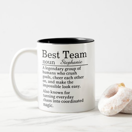 Personalized Best Team Definition ツートーンマグカップ (ドーナツ)