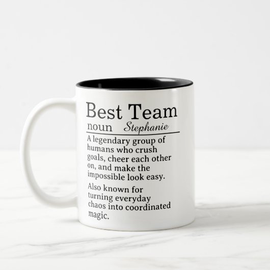Personalized Best Team Definition ツートーンマグカップ (左)