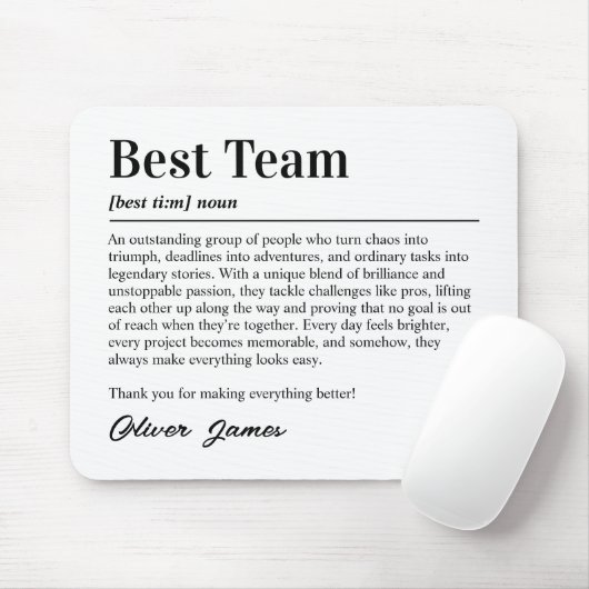 Personalized Best Team Definition Office Thank You マウスパッド (マウス)