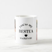 Personalized Bestea (bestie + tea) text 2 photos コーヒーマグカップ (中央)