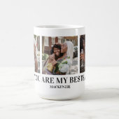 Personalized Bestea (bestie + tea) text 3 photos コーヒーマグカップ (中央)