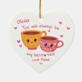 Personalized Bestie Hearts Gift セラミックオーナメント (裏面)