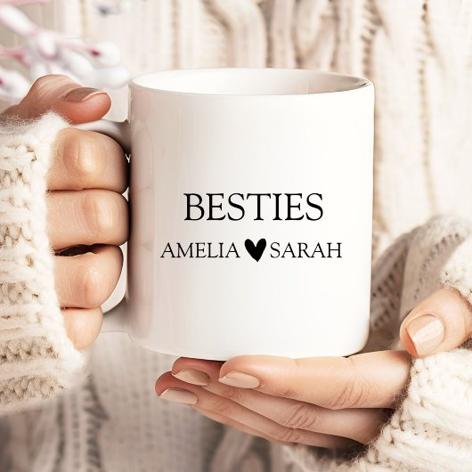 Personalized Besties Coffee Mug Best Friend Gift ジャンボコーヒーマグカップ