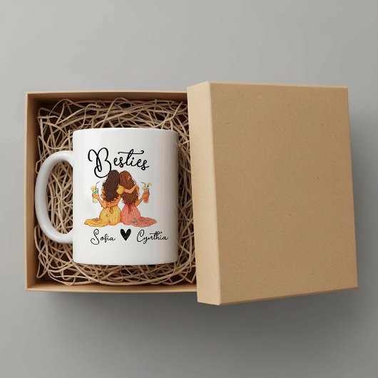 Personalized besties mug コーヒーマグカップ