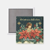 Personalized Biblical Nativity Child & Verse マグネット (正面/裏面)