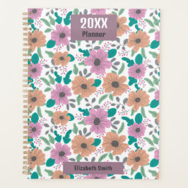 Personalized Big Bright Flowers Pattern 20XX プランナー手帳