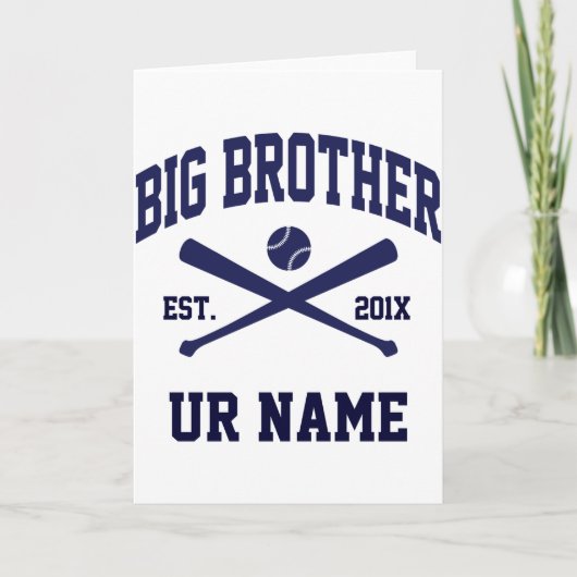 Personalized Big Brother Baseball T Shirt  カード (正面)