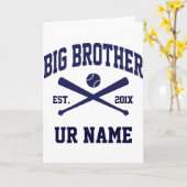 Personalized Big Brother Baseball T Shirt  カード (黄色い花)