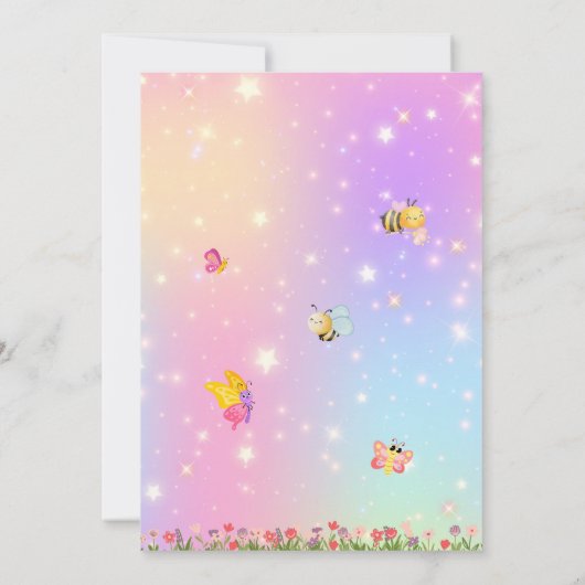 Personalized Big Sister Fairy Letter – New Baby  招待状 (裏面)