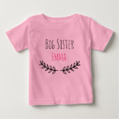 Personalized Big Sister with name ベビーTシャツ (正面)