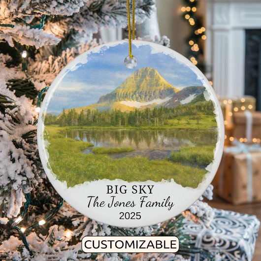 Personalized Big Sky Ornament, Montana セラミックオーナメント