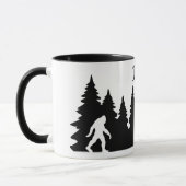 Personalized Bigfoot Sasquatch Silhouette Forest マグカップ (左)
