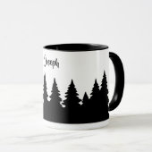 Personalized Bigfoot Sasquatch Silhouette Forest マグカップ (正面右)