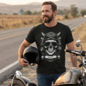 Personalized Biker Skull Motorcycle 2-Sided Tee Tシャツ