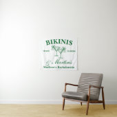 Personalized Bikinis & Martinis Bachelorette Party タペストリー (インサイチュ(横))