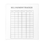 Personalized Bill Payment Tracker Notepad ノートパッド (正面)