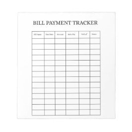 Personalized Bill Payment Tracker Notepad ノートパッド