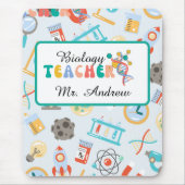 Personalized biology teacher, science teachers day マウスパッド (正面)