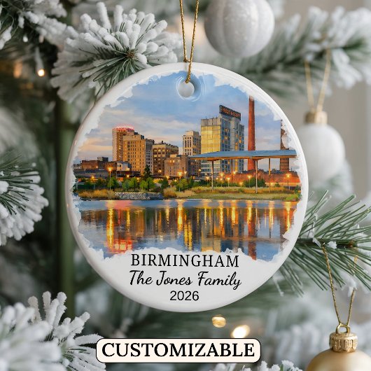 Personalized Birmingham Ornament, Custom Alabama セラミックオーナメント