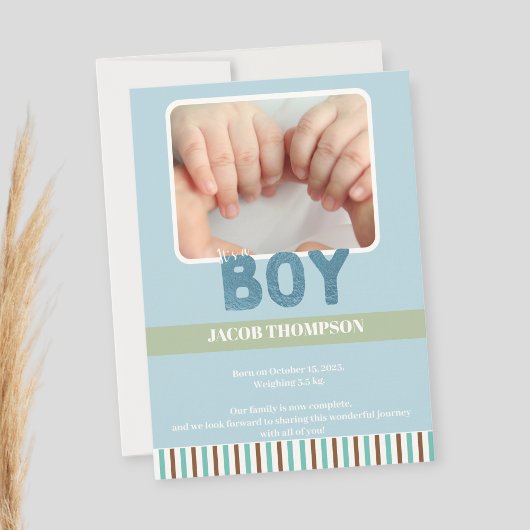 Personalized Birth Announcement Card 招待状