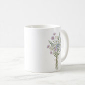 Personalized Birth Flower Aster Custom コーヒーマグカップ (正面右)