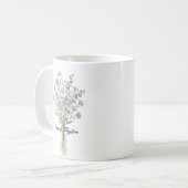 Personalized Birth Flower Aster Custom コーヒーマグカップ (正面左)